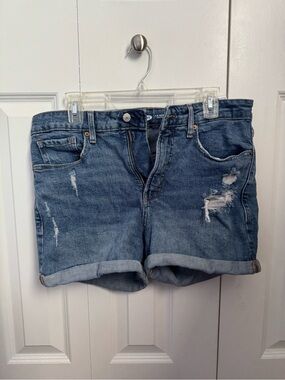 Old Navy Rolled-Hem Distressed Jean Shorts - Blue